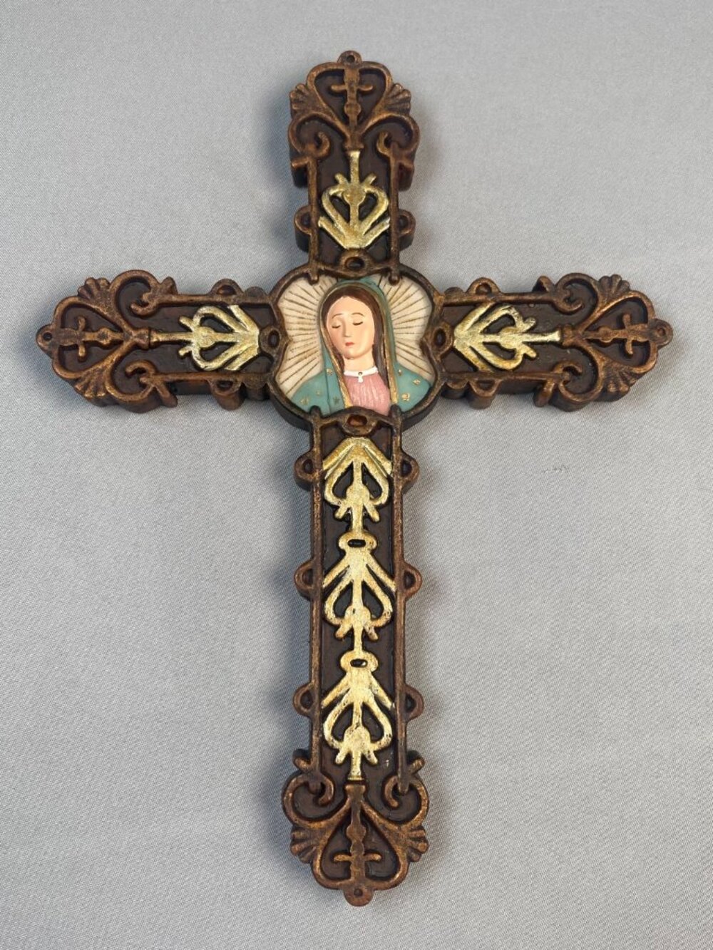 Lady of Guadalupe 7 3/4" Hanging Wall Cross